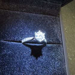 1 Carat Round Cut Lab Diamond Ring White Gold