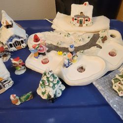 Snow village Goes With train Set