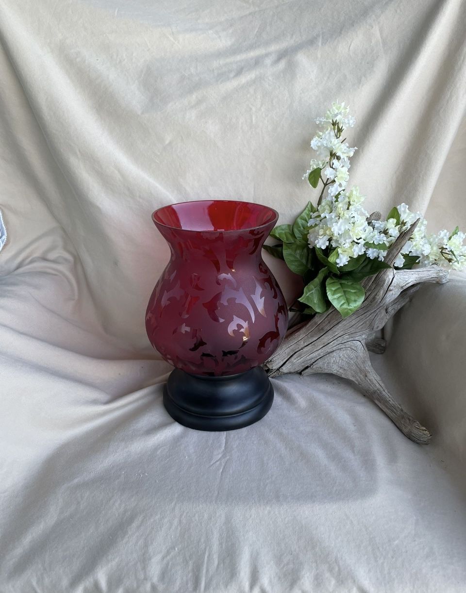 Beautiful Large Red Candle Holder