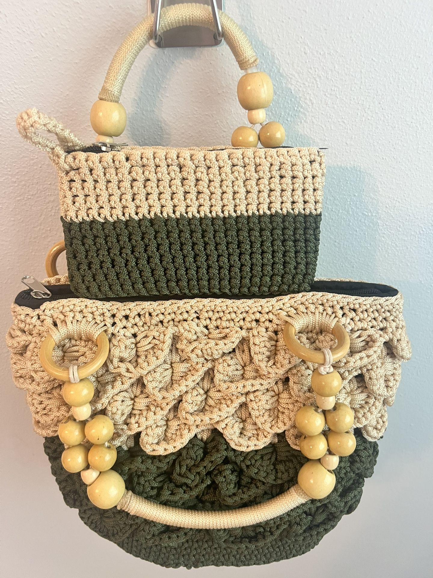 Unique And Elegant Handcrafted Bag With Matching Purse