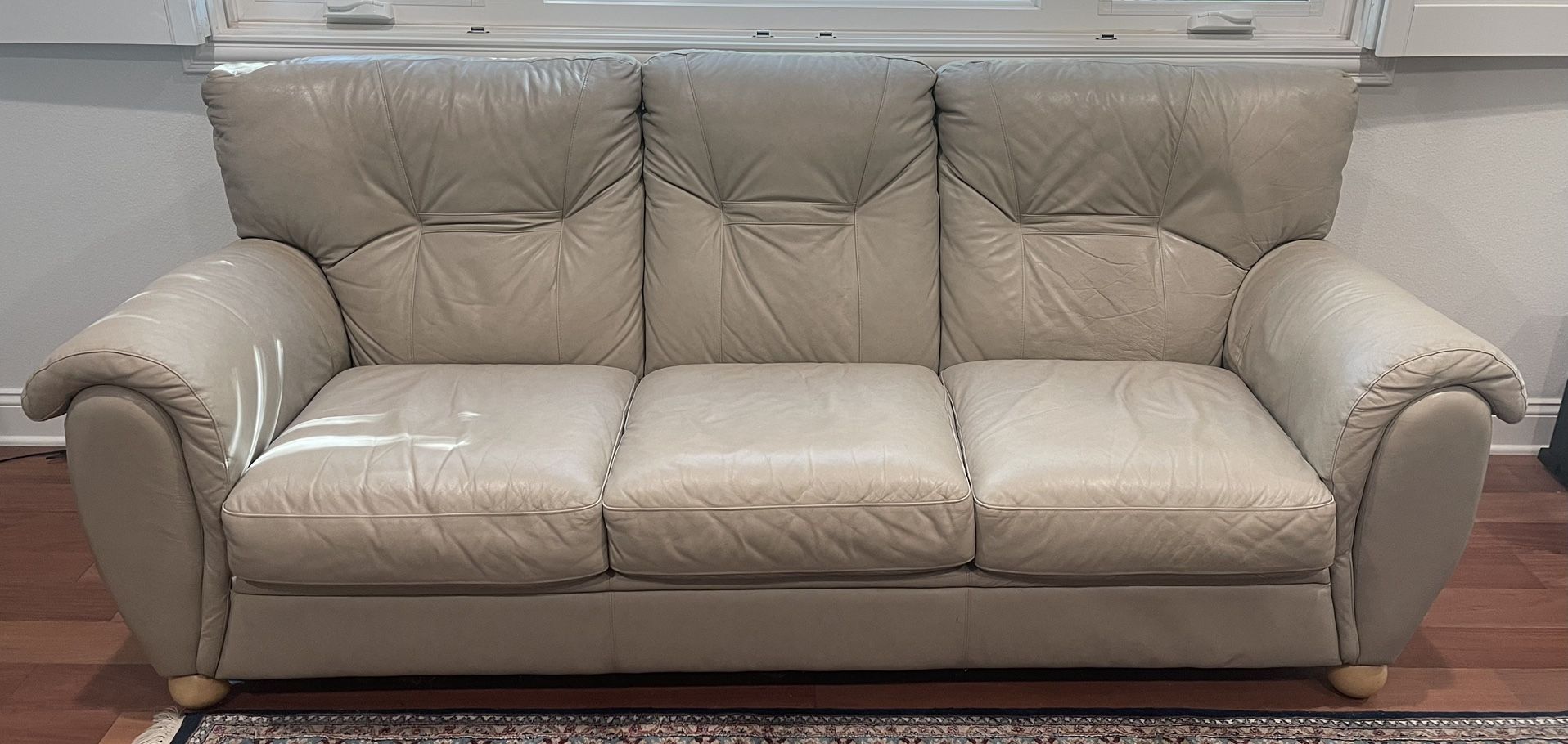 Jaymar leather couch  (fawn color)