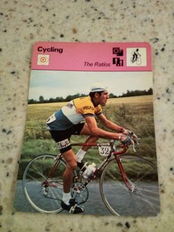 Vintage 1979 sportscaster cycling/ the ratios/ b. Guyot/ a difficult choice/ Olympic collector card # 64-14