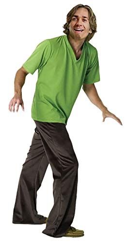 Adult Halloween Costumes For Men Shaggy Cosplay Green Shirt And Brown Pants Small , Scooby Doo’s Shaggy