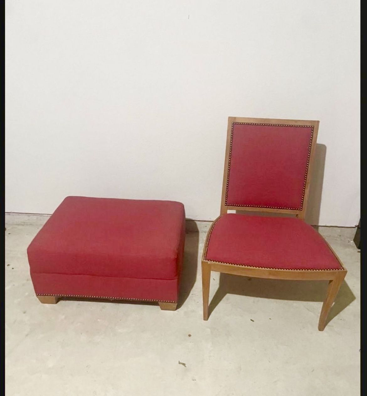 Teak Wood Chair And Ottoman 