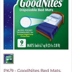 🛏️ PK/9 GoodNites Bed Mats – 30” x 36”