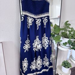 Romper Pants Blue Boho