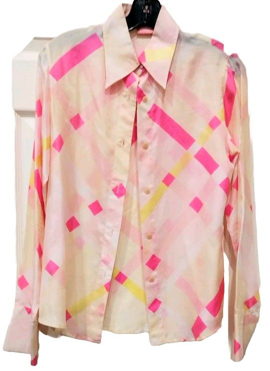 Vintage Ferre Jeans Silk Women's Blouse Sz 4