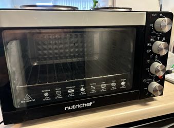 NutriChef Countertop Toaster Oven with Hot Plates