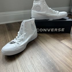 All White Converse High-top Shoes