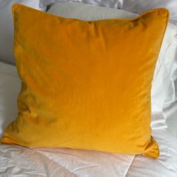 Casa Decor Home Mustard Yellow Velvet Throw Pillows – Set of 2