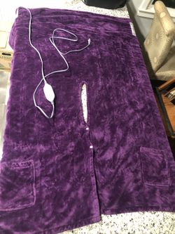 Purple Electric Heated throw Blanket/ Pancho 