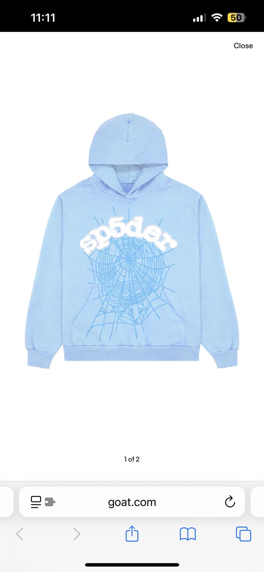 (Large)Baby Blue SP5der Hoodie