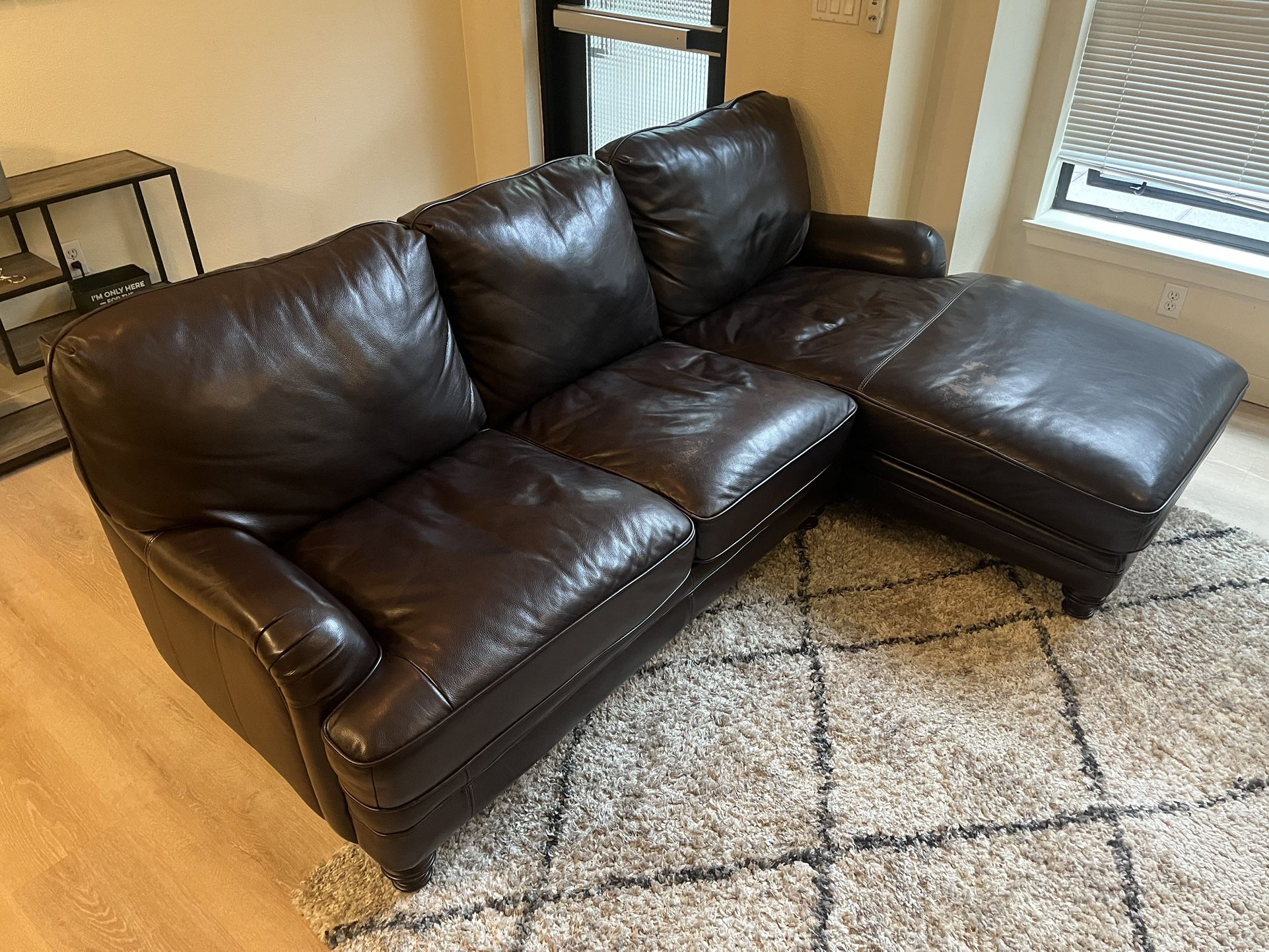Brown Leather Sectional L-Couch