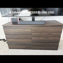 6 drawer dresser - large storage