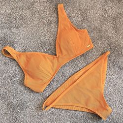 Roxy Love Collection Swim Ribbed Bikini - Burnt Orange Size L