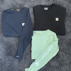 Carhartt long sleeve shirt bundle lot of 3 | 2 long sleeve black short sleeve | Men M