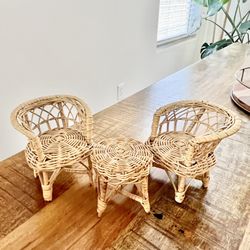 Mini Wicker Plant Stand 