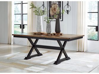 Wildenauer Brown & Black Dining Table w/ Extension