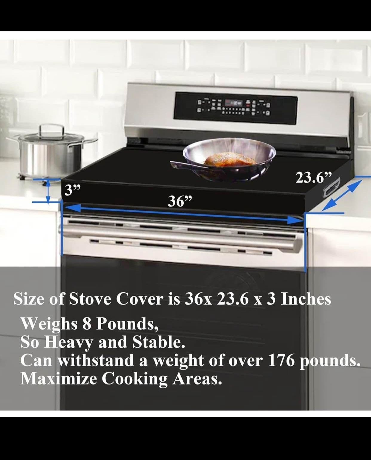 Black Stainless Steel Stove Top Cover
