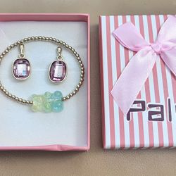 14k Gold Filled Bracelet And Gold Plated Earrings 