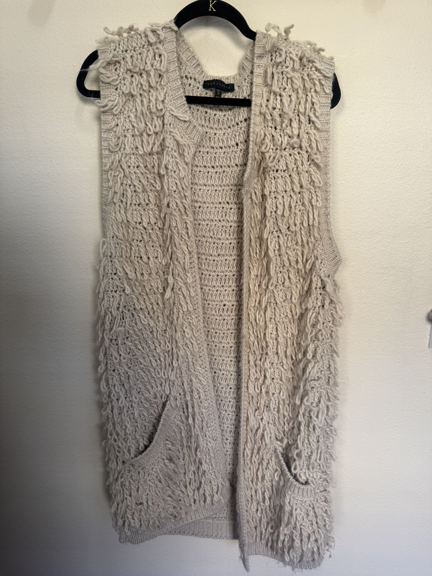 Sanctuary Textured Mauve Cardigan Vest