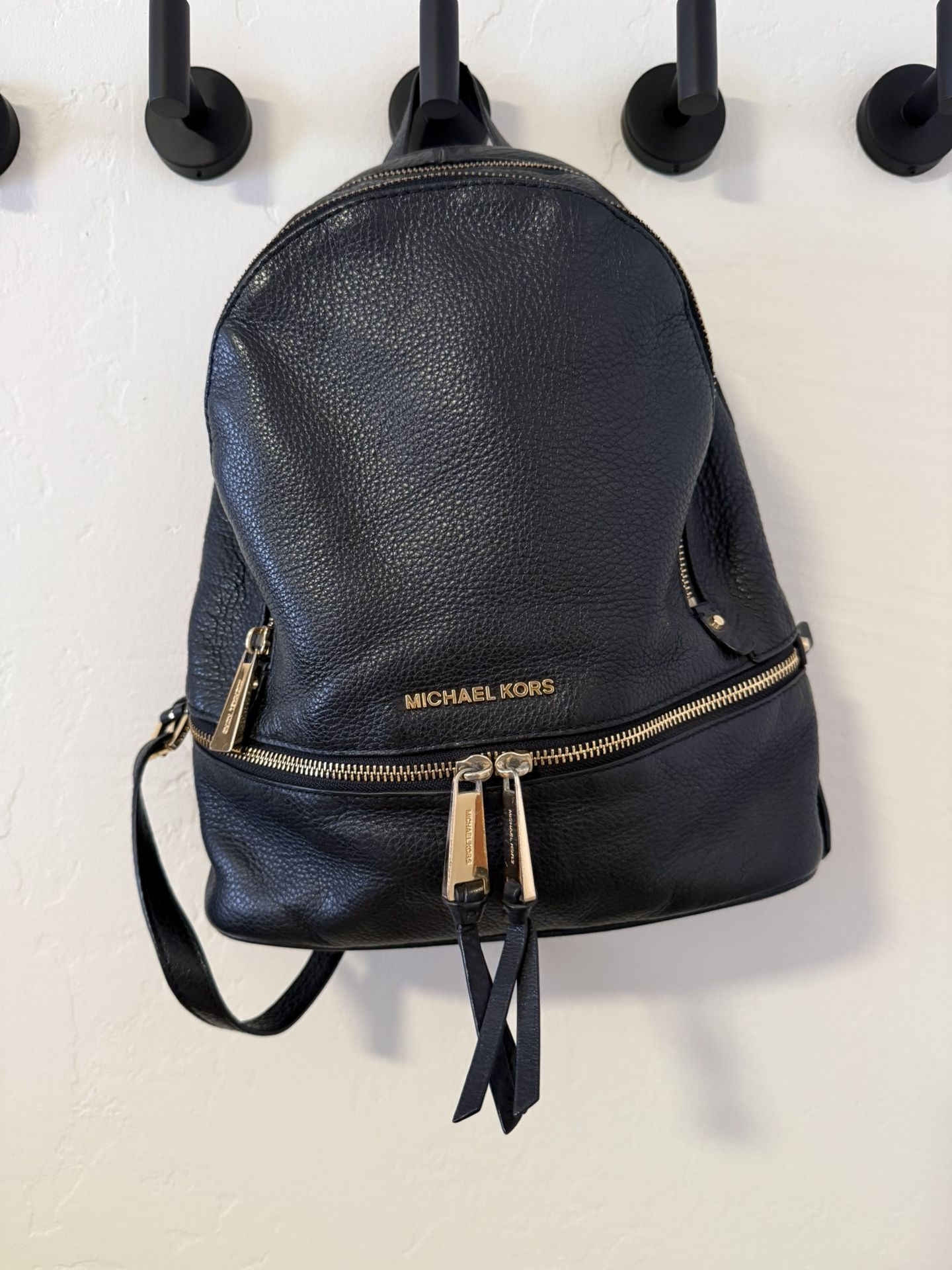 Michael Kors Rhea Black Leather Backpack