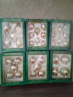 Green Christmas Classic vintage glass ornaments