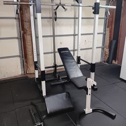 Squat Rack, Bench, Bar 