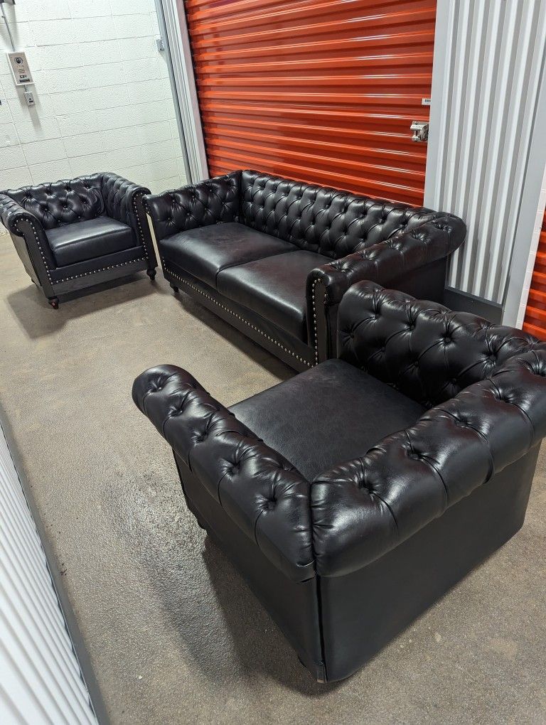 Modern 3pc Couch Set Black