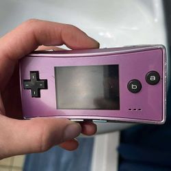 Gameboy Micro Metallic Pink With Game Cart