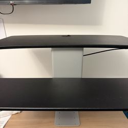 Stand Up Desk Attachment With Keyboard Tray