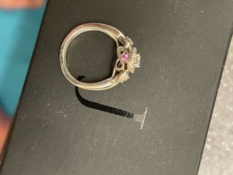 Silver Ring with Pink and Clear Stones