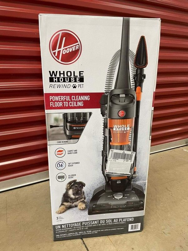 HOOVER WindTunnel 2 Whole House Cord Rewind Bagless Pet Upright Vacuum with HEPA Media