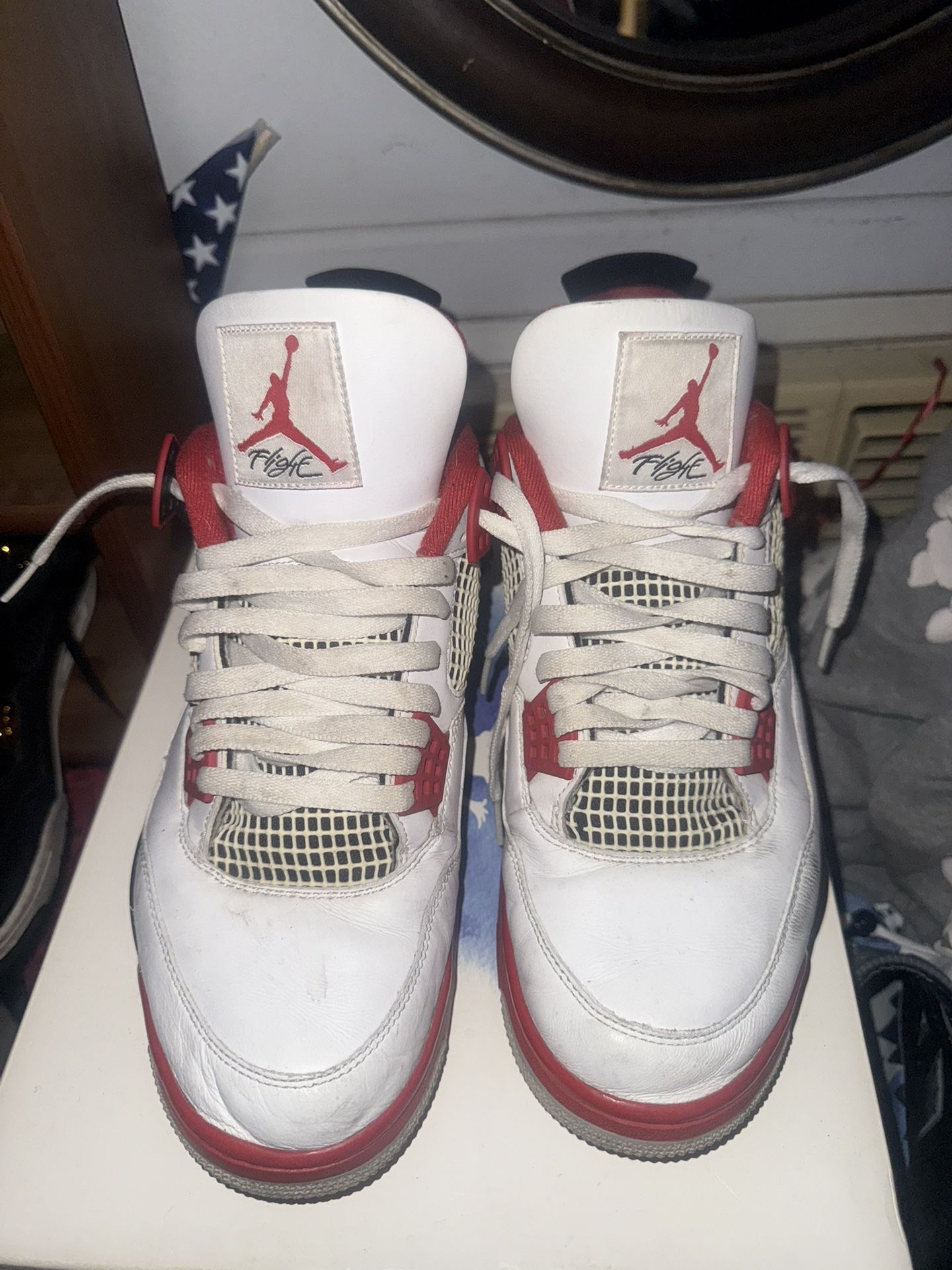 Fire Red Jordan 4’s Size 13