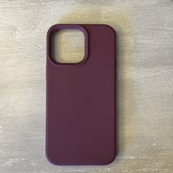 iPhone 14 Pro Max Silicone Wine Red Case 