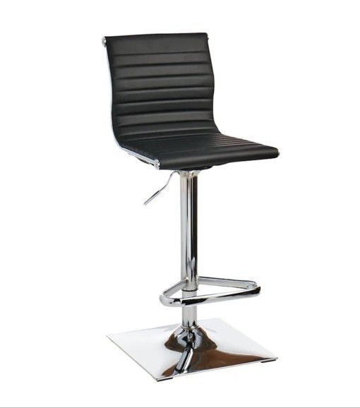 Crosby St. Maxwell Adjustable Faux Leather Bar Stool (Black)