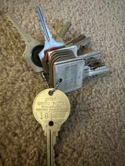 Vintage Brass Hotel Keys