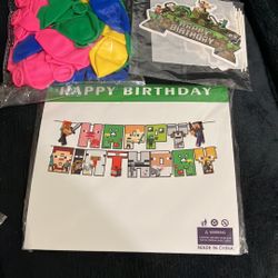 Minecraft Party Decor