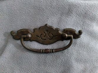 Antique brass bail drop drawer pull handle,
