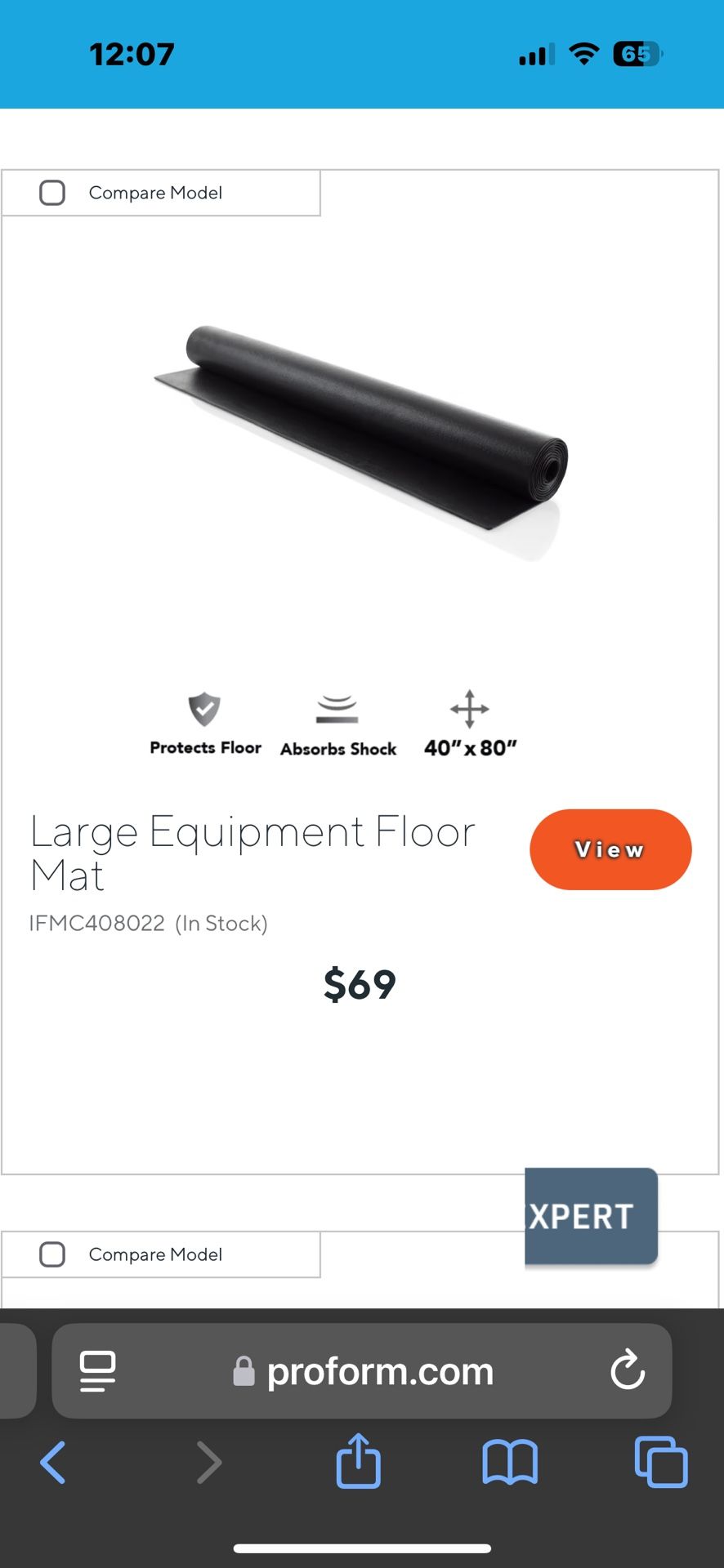 Large Exercise Equipment Mat