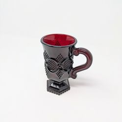 Vintage Avon 1876 Ruby Red Footed Coffee Mug | Cape Cod Collection