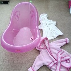 Baby bath tub and robes