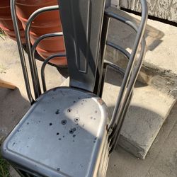 Indoor Outdoor Metal Cafe Dining Room Table Lounge Chairs Set Of 4