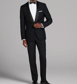 Rare Calvin Klein Blazer Mens 38R SLIM FIT Wool Tuxedo Suit Formal Black