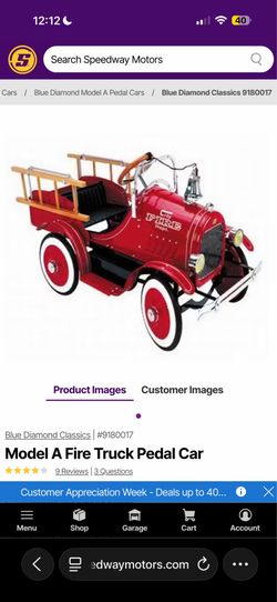 Fire fighter pedal kids car