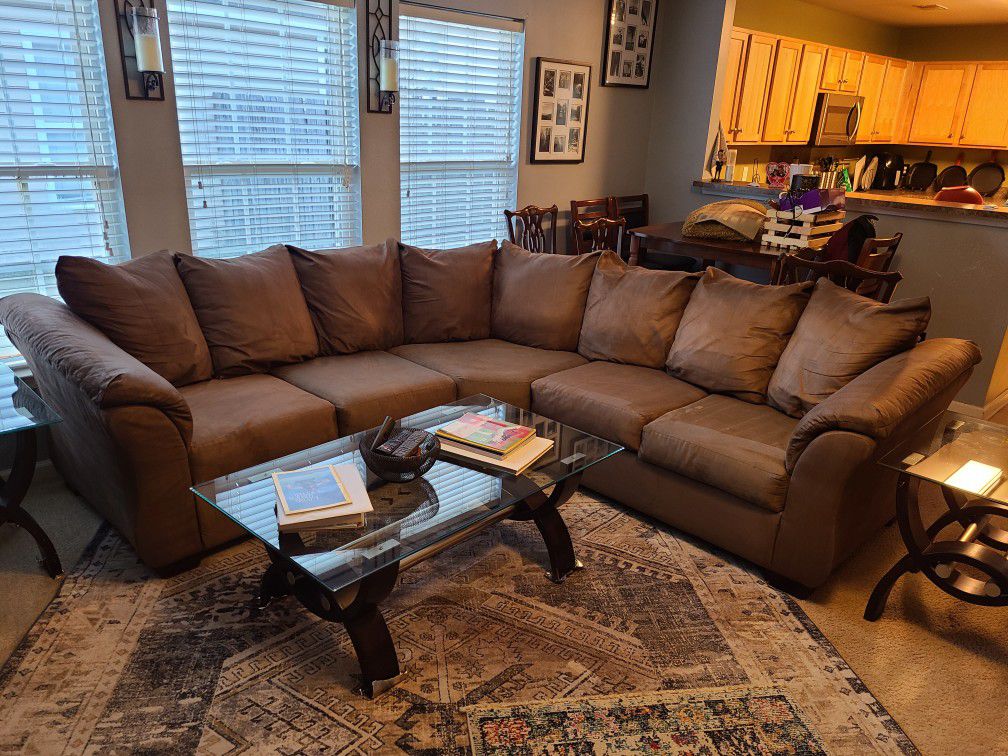 Microfiber 2-piece Sectional For Sale