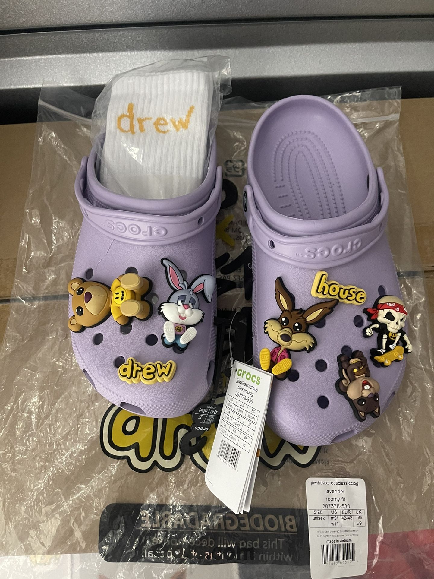 Justin Bieber x Classic Clog \'Drew House - Lavander\' CROCS CLASSIC CLOG JUSTIN BIEBER DEW HOUSE LAVENDER WITH  main image 3