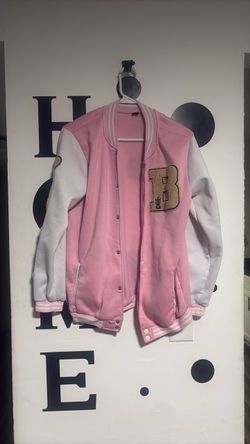 Pink and White Varsity Letterman Jacket