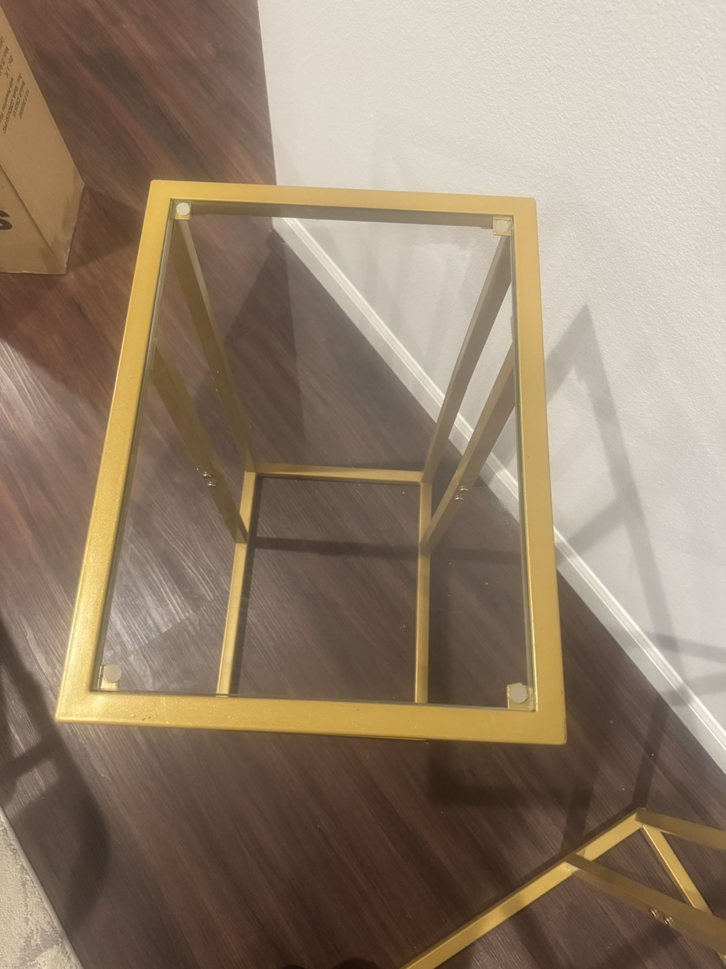 Tempered Glass Side Table And Coffee Table