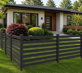 Title: Black No-Dig Garden Privacy Fence – 38”W × 38”H – 2 Panels per Pack